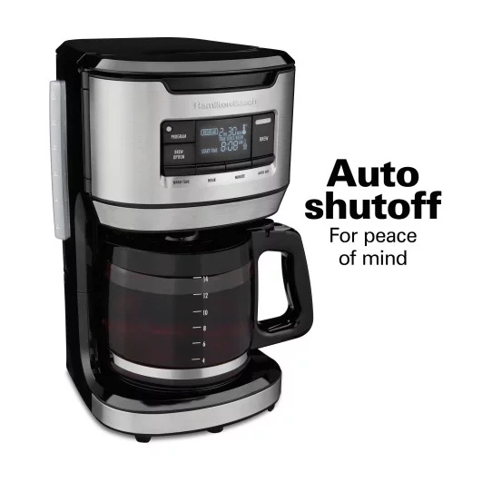 Hamilton Beach 46392 Front Fill Coffee Maker. 14 Cups. Glass. Stainless Steel and Black