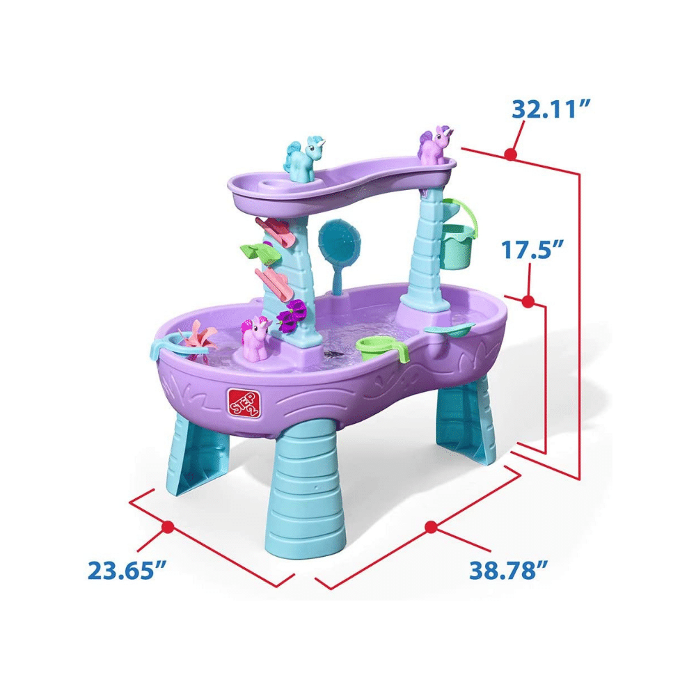 Step2 Rain Showers Water Table with 13 Pieces Unicorn Accessory Set