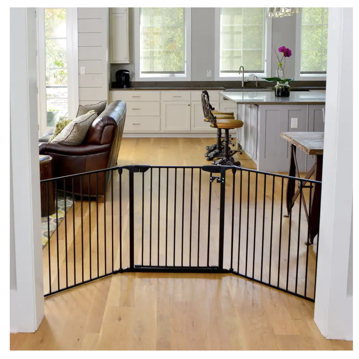 Cardinal Gates XpandaGate 29.5 in. H x 100 in. W x 2 in. D Expandable Child Safety Gate. Black