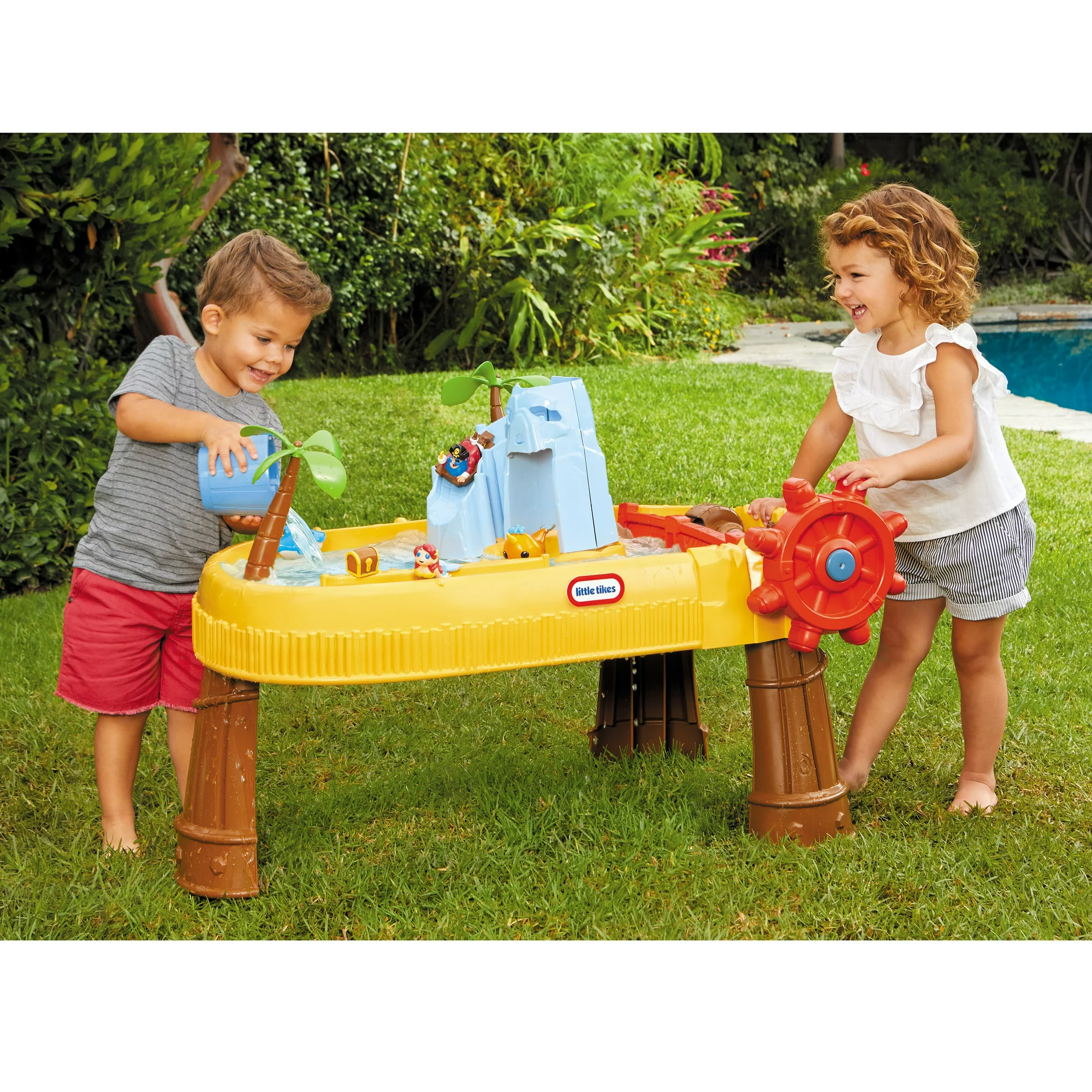 Little Tikes Island Wavemaker Water Table with 5 Play Stations. Wavemaker Wheel and 6 Piece Waterfall Accessory Set