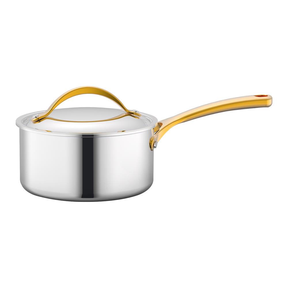 NutriChef 3-Quart Saucepan with Lid. PFOA/PFOS Free Sauce Pot Kitchen Cookware
