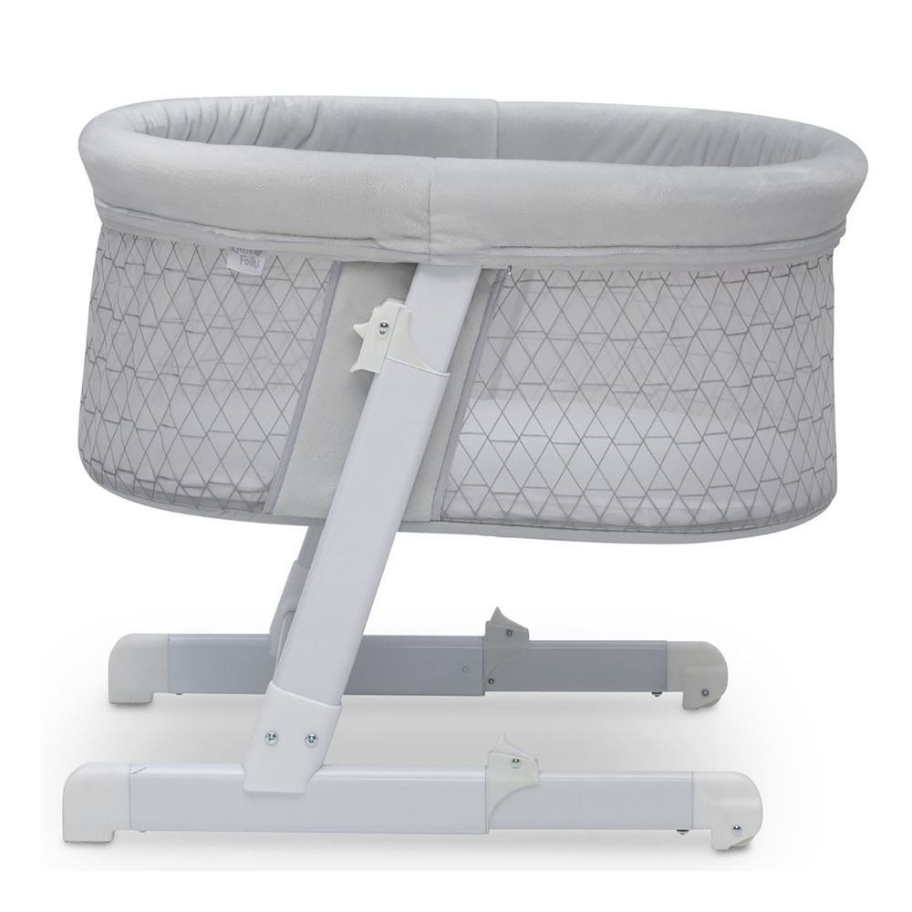 Little Folks Oval Bedside Sleeper Bassinet by Delta Children. Criss Cross