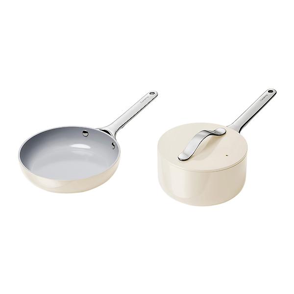 Caraway Home Mini Fry Pan & Sauce Pan Duo. Cream