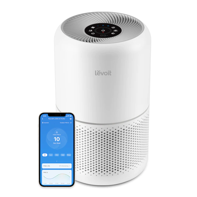 Levoit PlasmaPro 300 3-Speed (Covers: 219-sq ft) Ionic Smart White True HEPA Air Purifier Energy Star