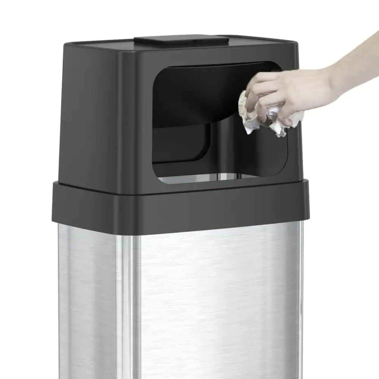 iTouchless 18 Gal. 68 l Bin Rectangular Dual Push Door Stainless Steel Trash Can