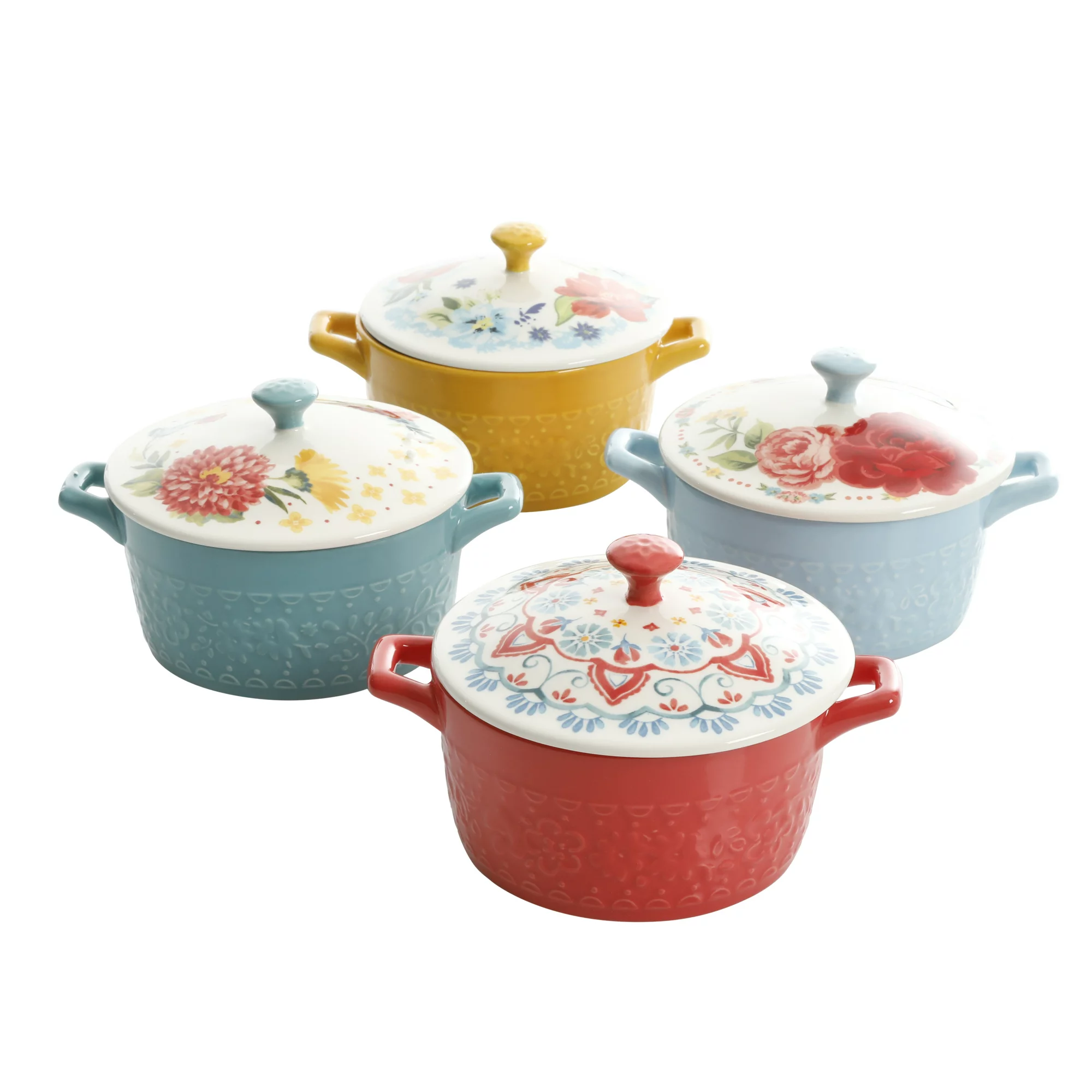 The Pioneer Woman Floral Medley 14.4oz Mini Casseroles. 4-Pack