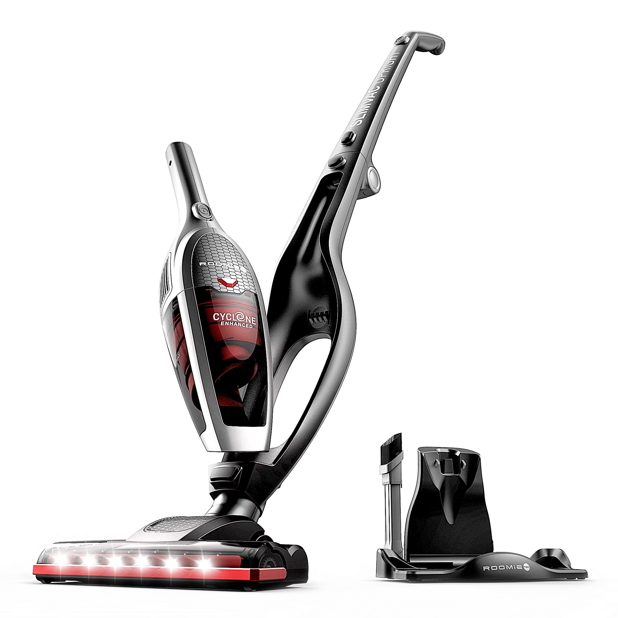 RoomieTEC Cordless Vacuum Cleaner. 2-In-1 Handheld. 2200mAh Li-ion Rechargeable Battery. Space Grey