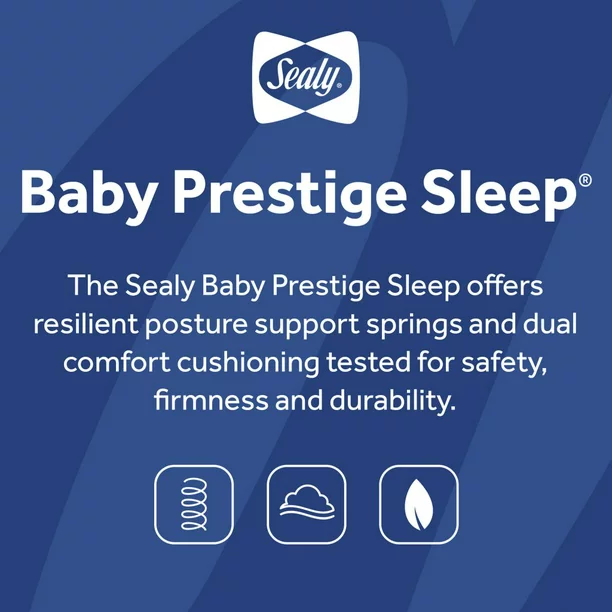 Sealy Baby Prestige Sleep 2-Stage Antibacterial 204 Coil Crib And Toddler Mattress