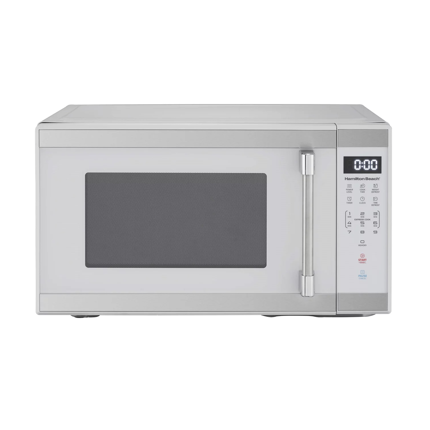 Hamilton Beach 1.1 Cu. Ft. 1000W Mid Size Microwave Oven. White Stainless Steel (HB61W100027880)