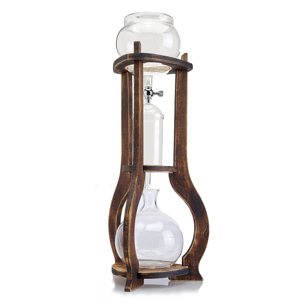 Nispira Iced Coffee Cold Brew Dripper Maker Wooden. 6-8 Cup