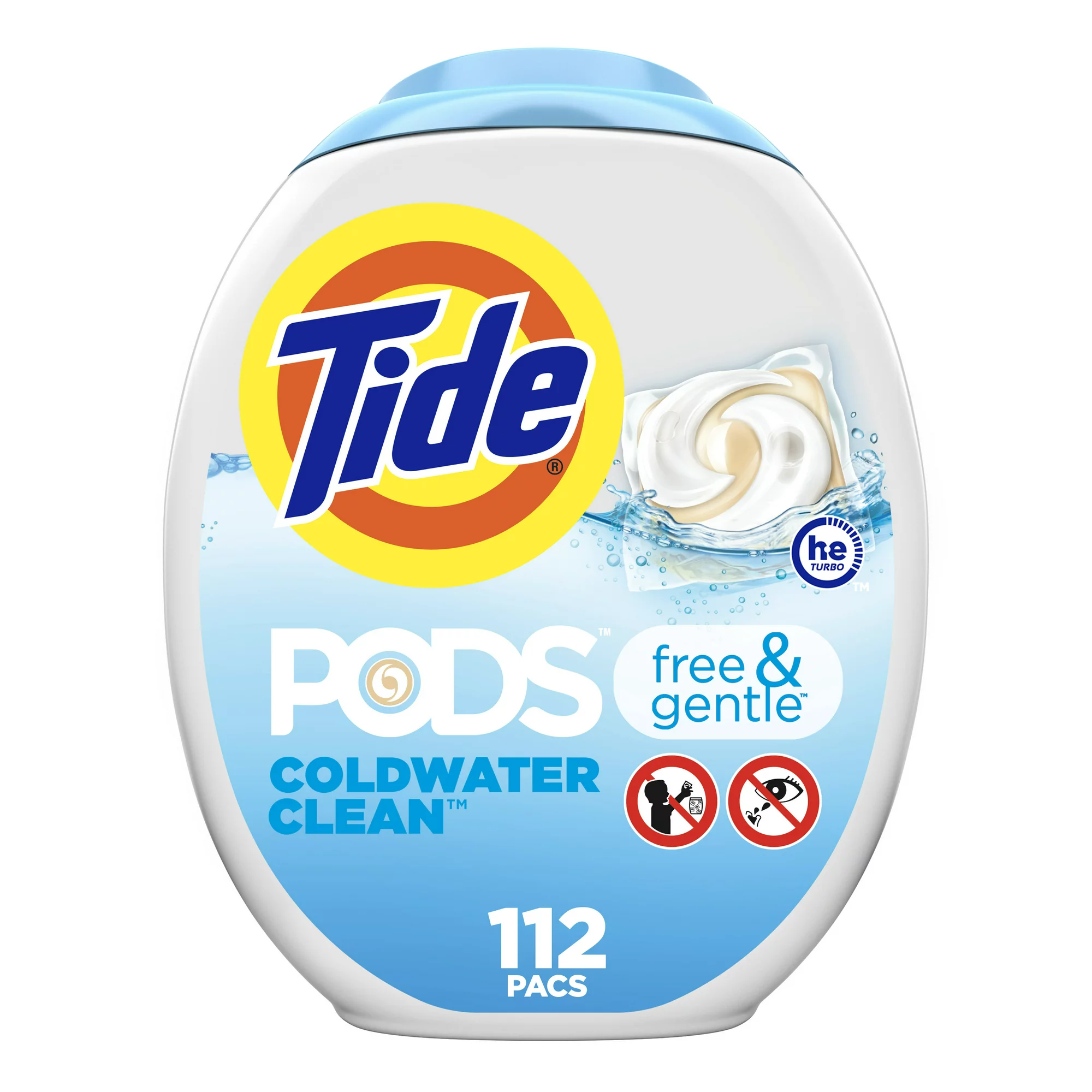 Tide Pods Free and Gentle Laundry Detergent Soap Pacs. 112 Ct. HE Compatible