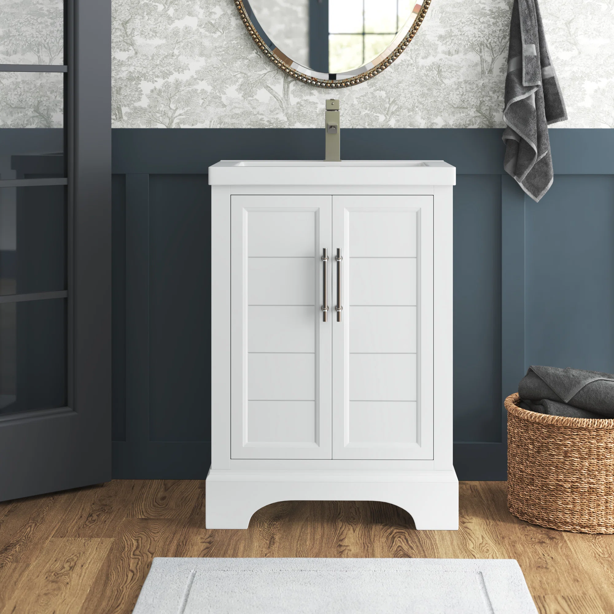 Lark Manor Strongsville 24.18” Free-standing Single Bathroom Vanity. White