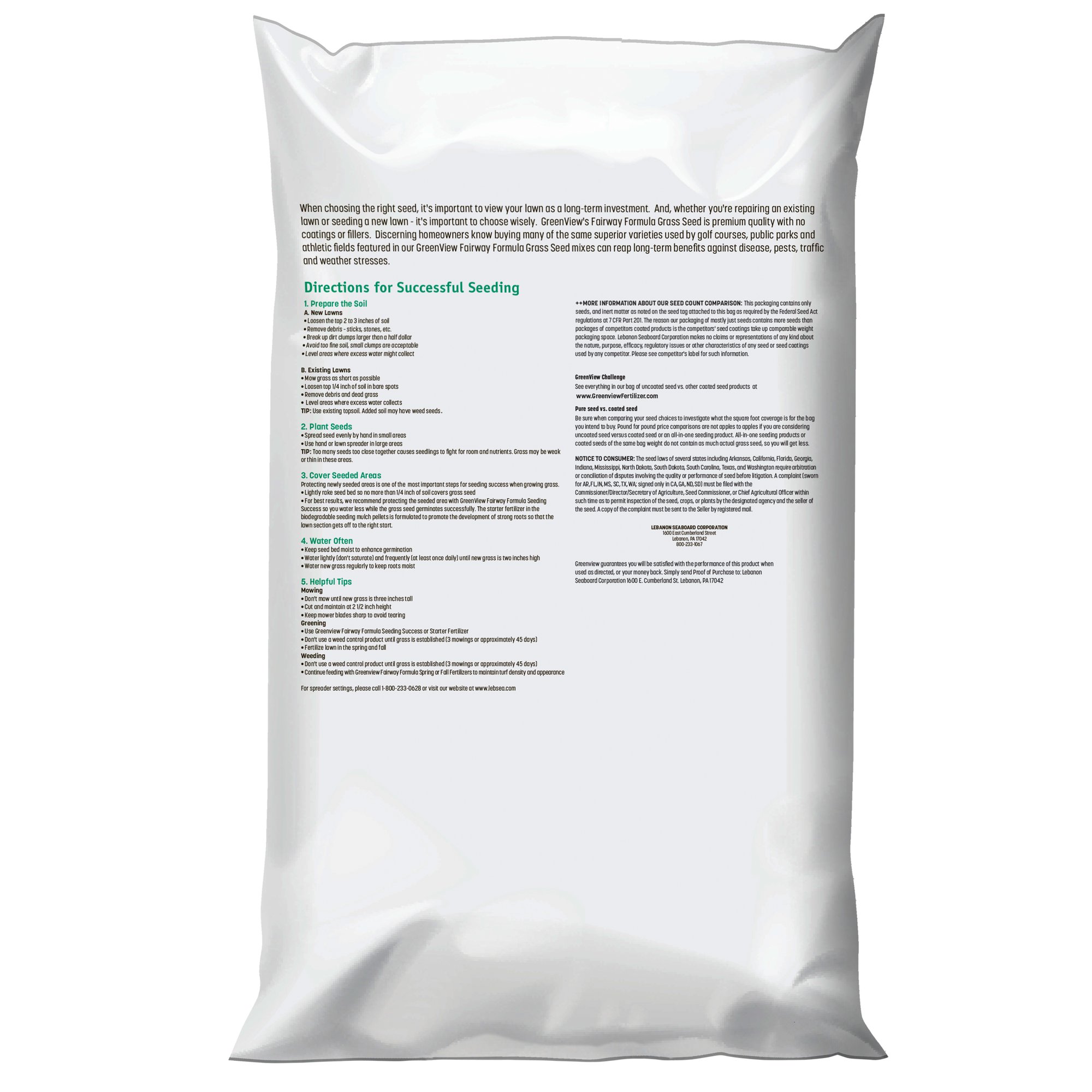 GreenView Fairway Formula Grass Seed Sunny Mixture - 20 lb