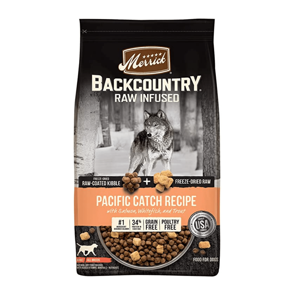Merrick Backcountry Raw Infused Grain Free Pacific Catch Recipe Dry Dog Food. 20 Pounds