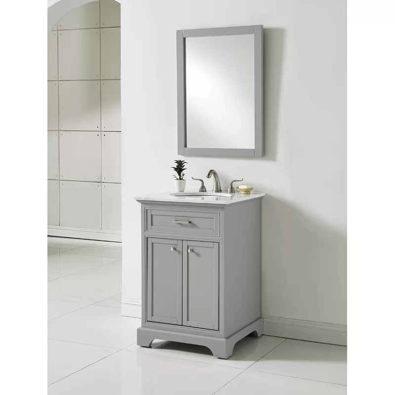 Andover Mills Rossi 24” Free-standing Single Bathroom Vanity. Light Gray