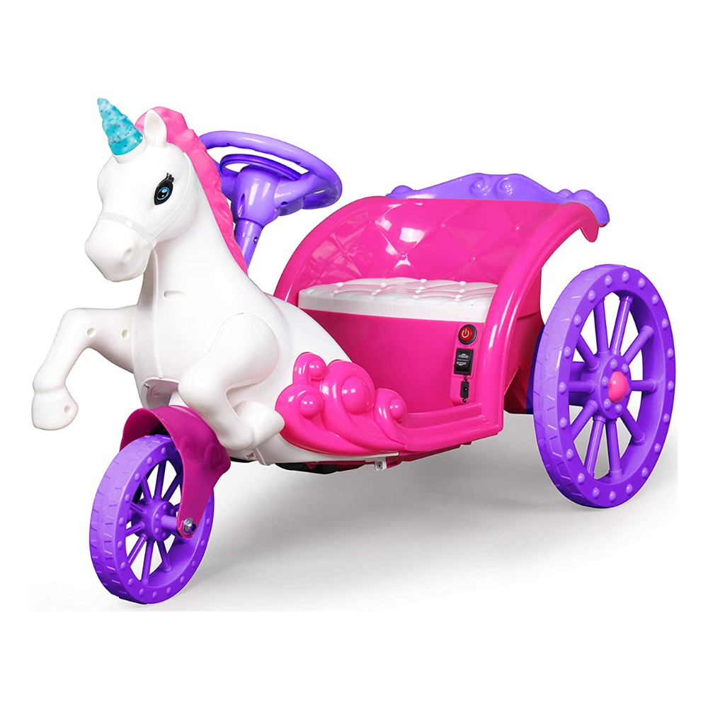 Best Ride On Cars Kids Unicorn Carriage Powered Ride on Car. Pink and Purple