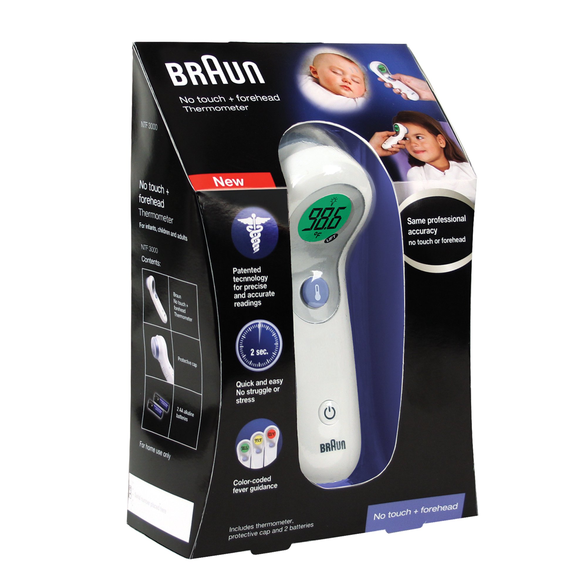 Braun No Touch Digital Thermometer. NTF3000US. White