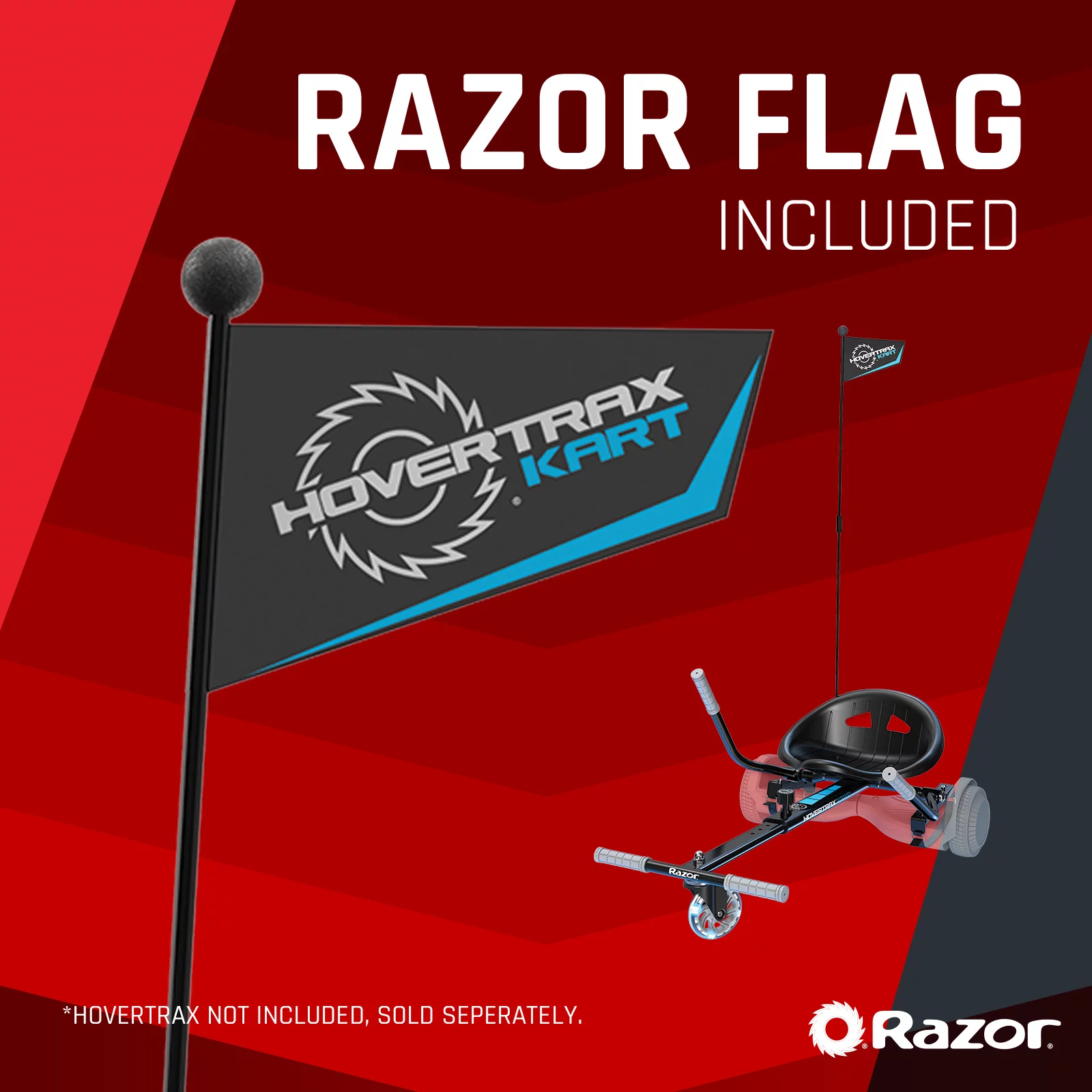 Razor Hovertrax Kart - Black. Seat Attachment for Hoverboard. LED Light-up Wheel. Adjustable Length Frame
