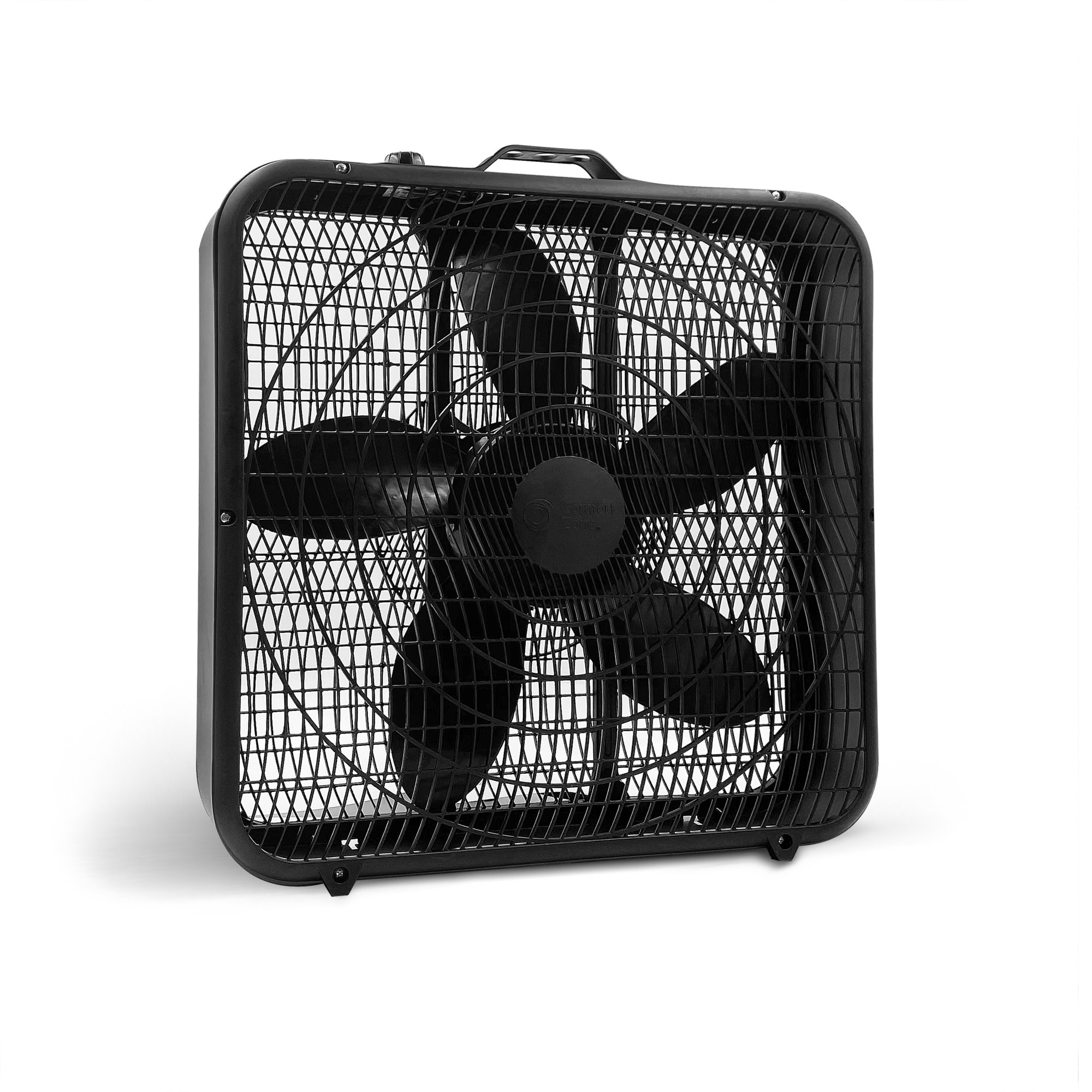 Comfort Zone 20″ 3-Speed Box Fan For Full-Force Air Circulation With Air Conditioner. Black