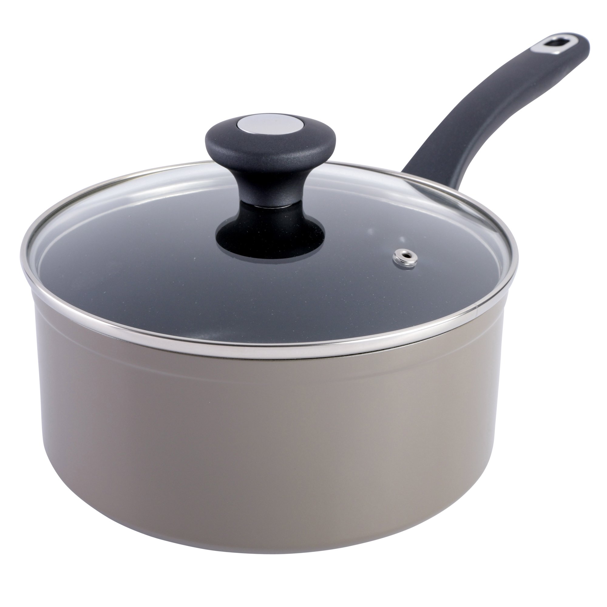 Martha Stewart Everyday Hearne 10-Piece Enamel Aluminum Cookware Set. Warm Grey