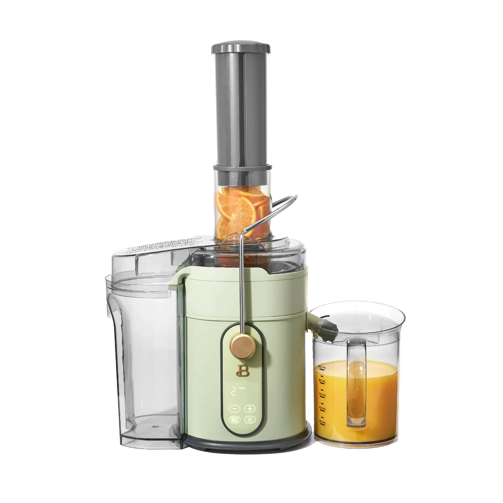 Beautiful 5-Speed 1000W Electric Juice Extractor with Touch Activated Display. Sage Green by Drew Barrymore