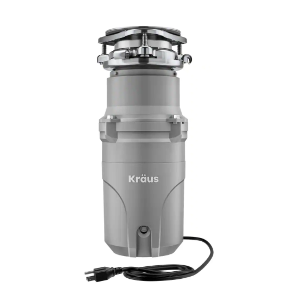 Kraus Loften 1/2 HP Continuous Feed Garbage Disposal with Power Cord and Flange Included and Universal Mount