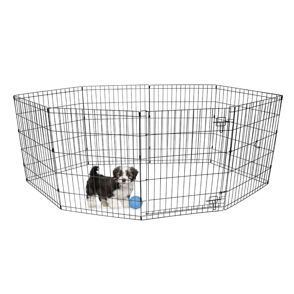Vibrant Life. 8-Panel Pet Exercise Play Pen with Door. 24″H