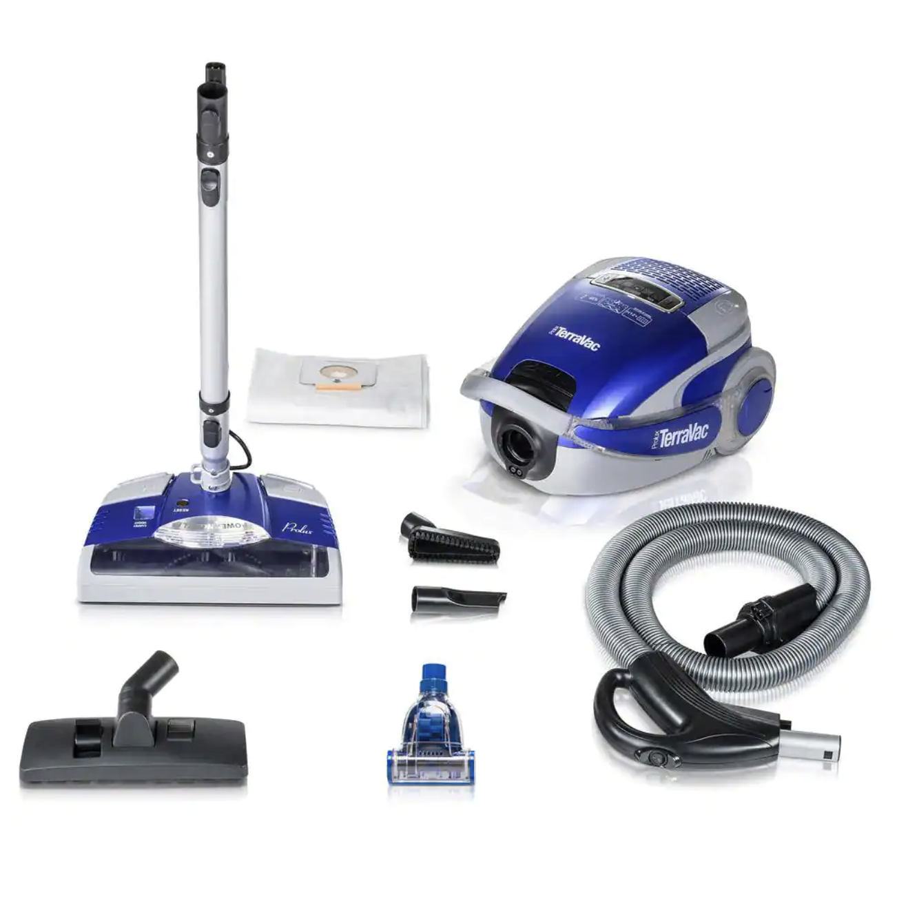 Prolux Blue TerraVac 5 Speed Quiet Vacuum Cleaner with Sealed HEPA Filter and Upgraded Blue Head