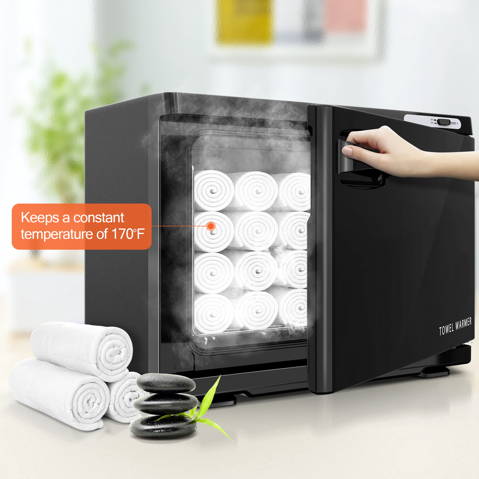 K-Salon Electric Hot Towel Warmer. Spa Towels Heater Cabinet. Black