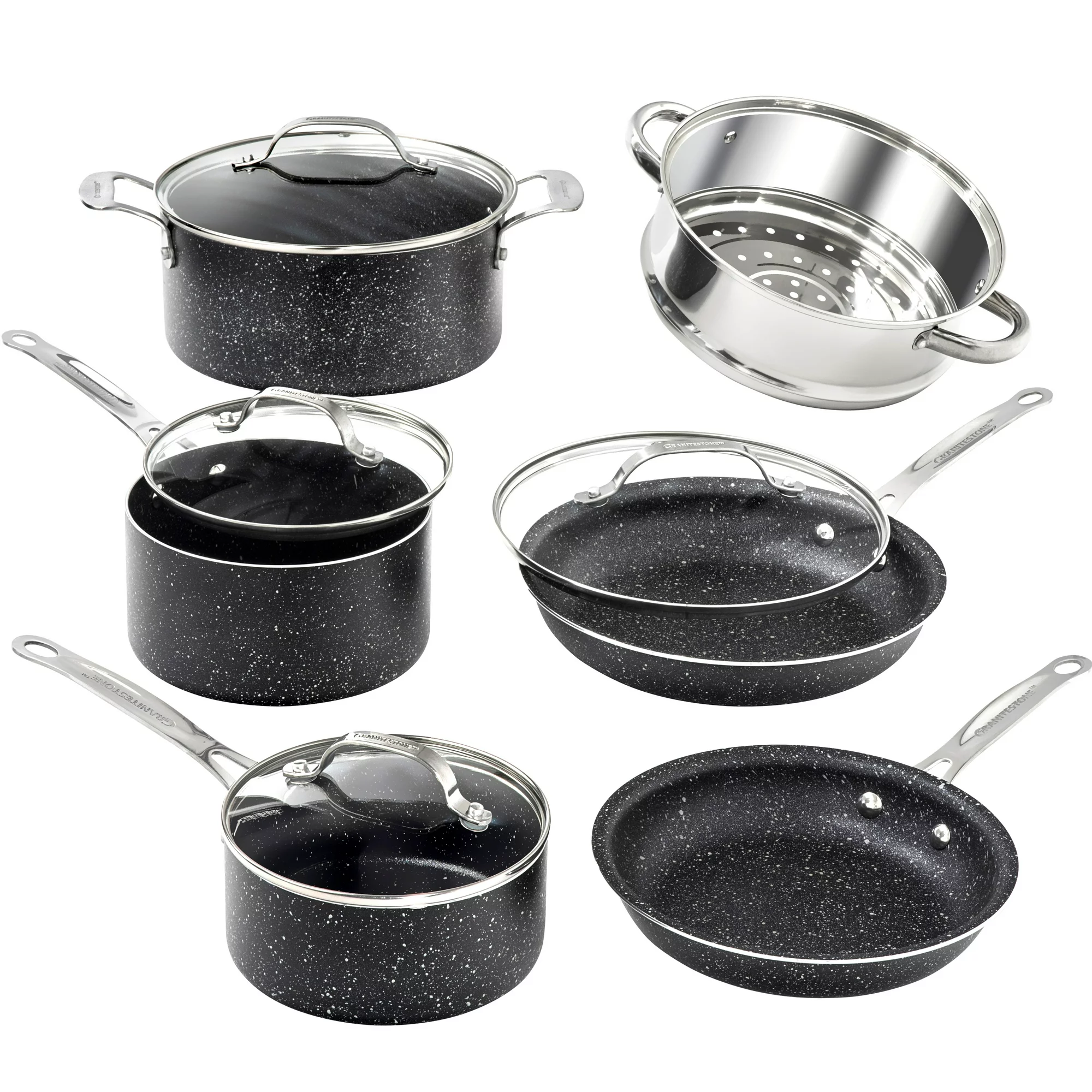 Granite Stone Pots and Pans Set. 10 Piece Nonstick Cookware Set