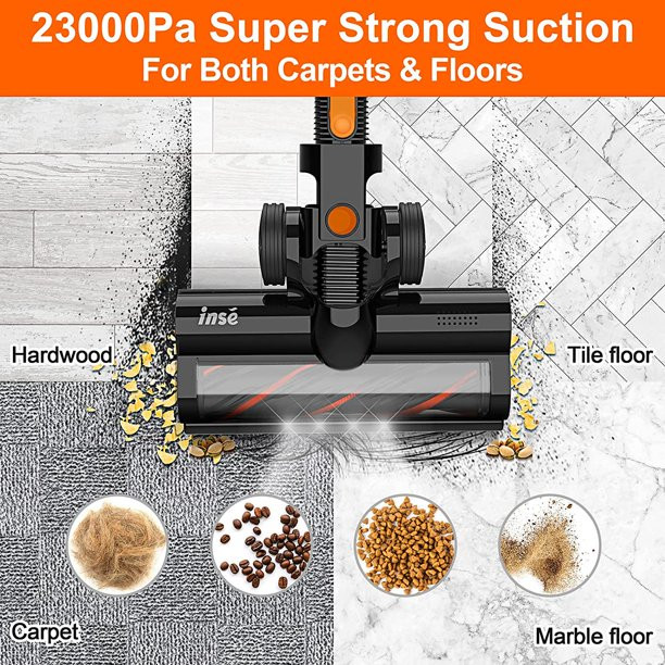 INSE 4-in-1 Cordless Vacuum with Brushless Motor Stick Vacuum Cleaner 23000PA