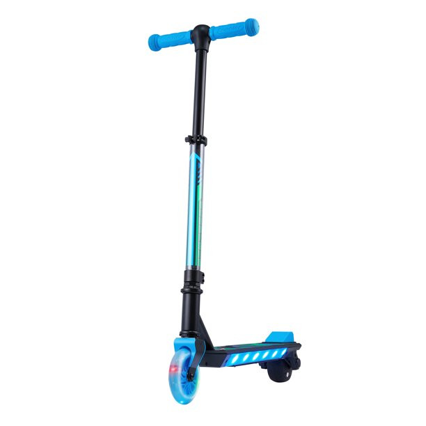Voyager Kids Electric Scooter Beats Blue. Light Up Wheels. Bluetooth Speakers. for Unisex Ages +8