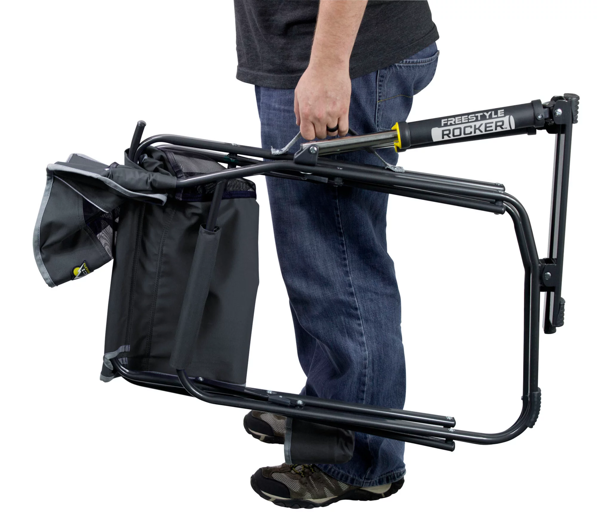 GCI Outdoor Freestyle Rocker Mesh Chair. Pewter Gray