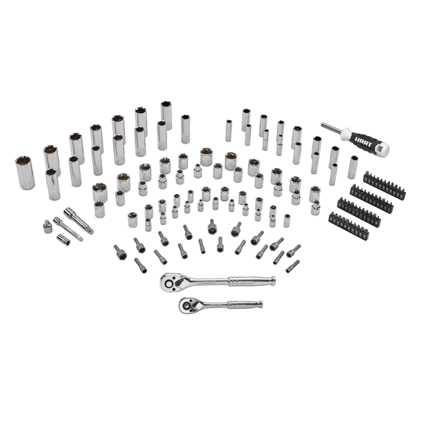 Hart 140-Piece 1/4 and 3/8-inch Mechanics Tool Set. Chrome Finish. HHMTS402