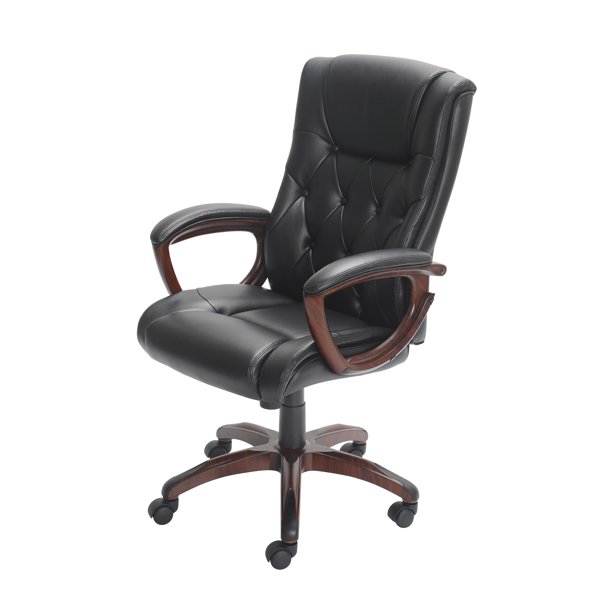 Better Homes & Gardens Executive. Mid-Back Manager-s Office Chair With Arms. Black Bonded Leather