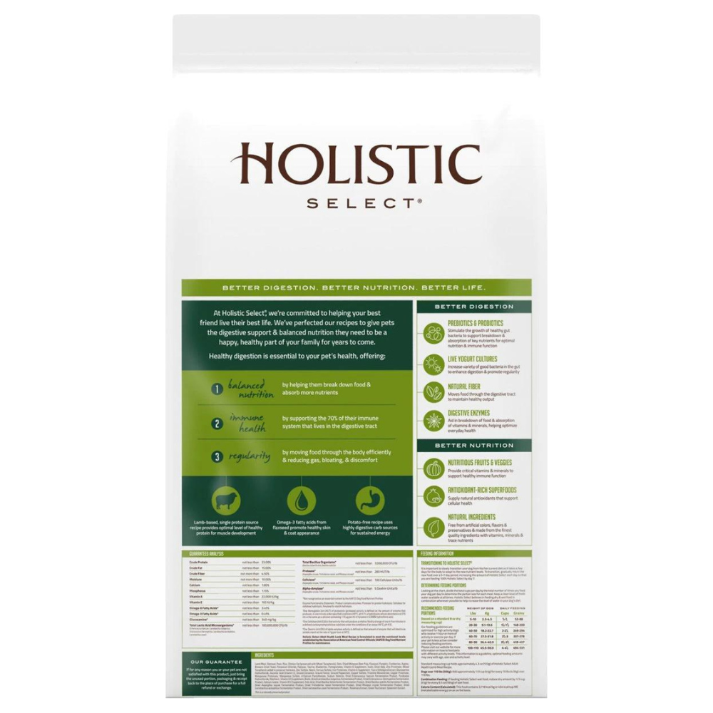 Holistic Select Adult Health Lamb Meal Recipe Dry Dog Food. 15-lb bag
