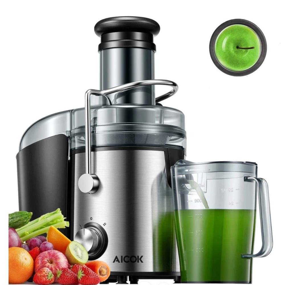 Aicok Juicer. 1000W Juice Extractor Fruit Vegetable. Stainless Steel