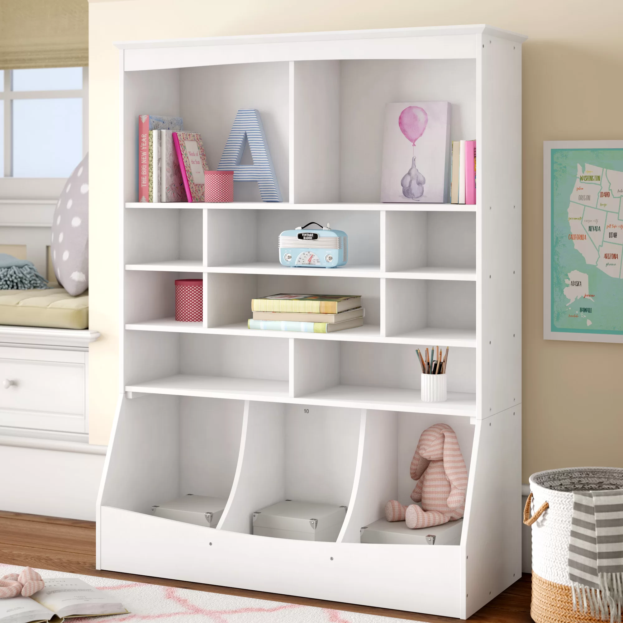 48.88” H X 37” W Cube Unit Bookcase. White