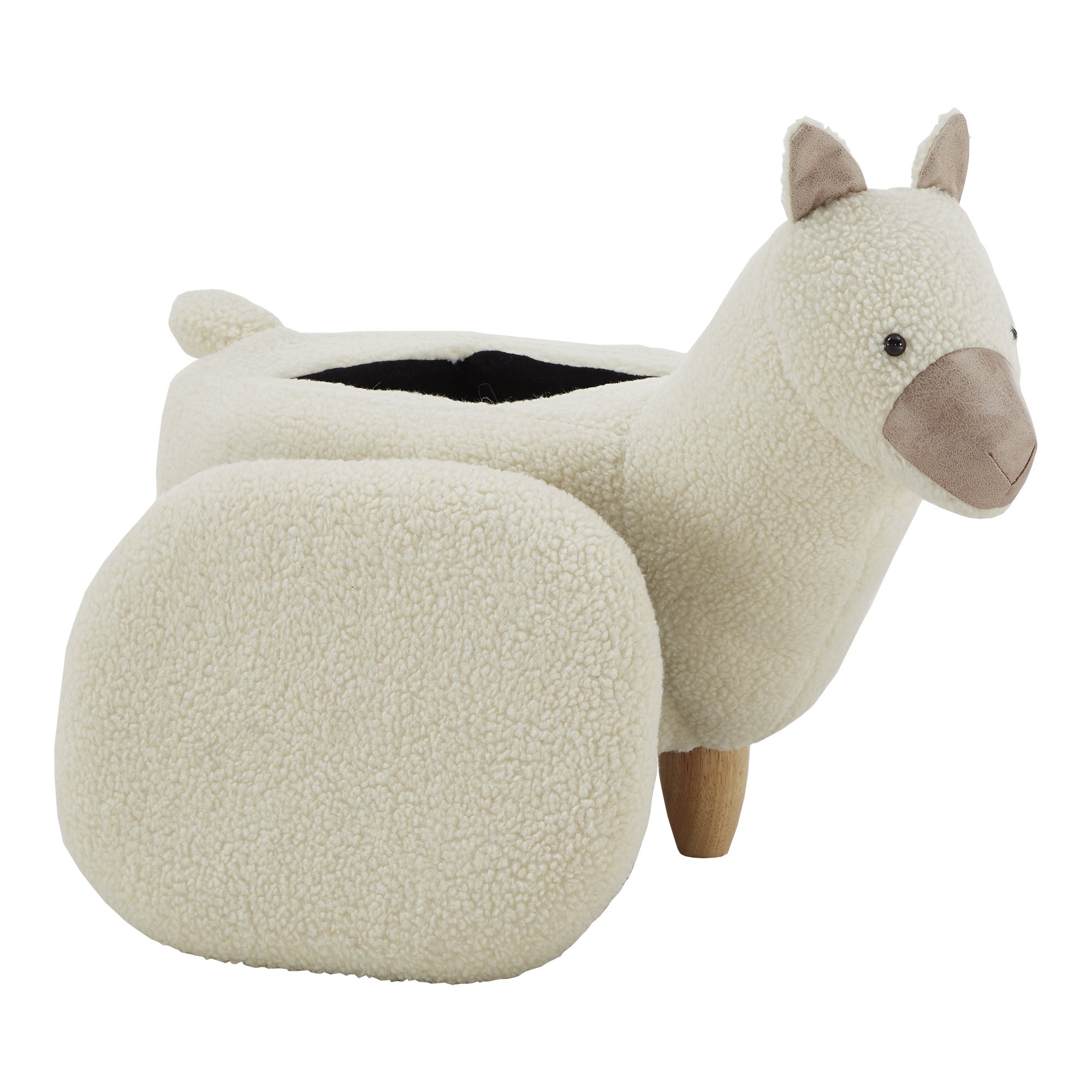 Weston Home Nieuwe Animal Storage Ottoman. White Llama