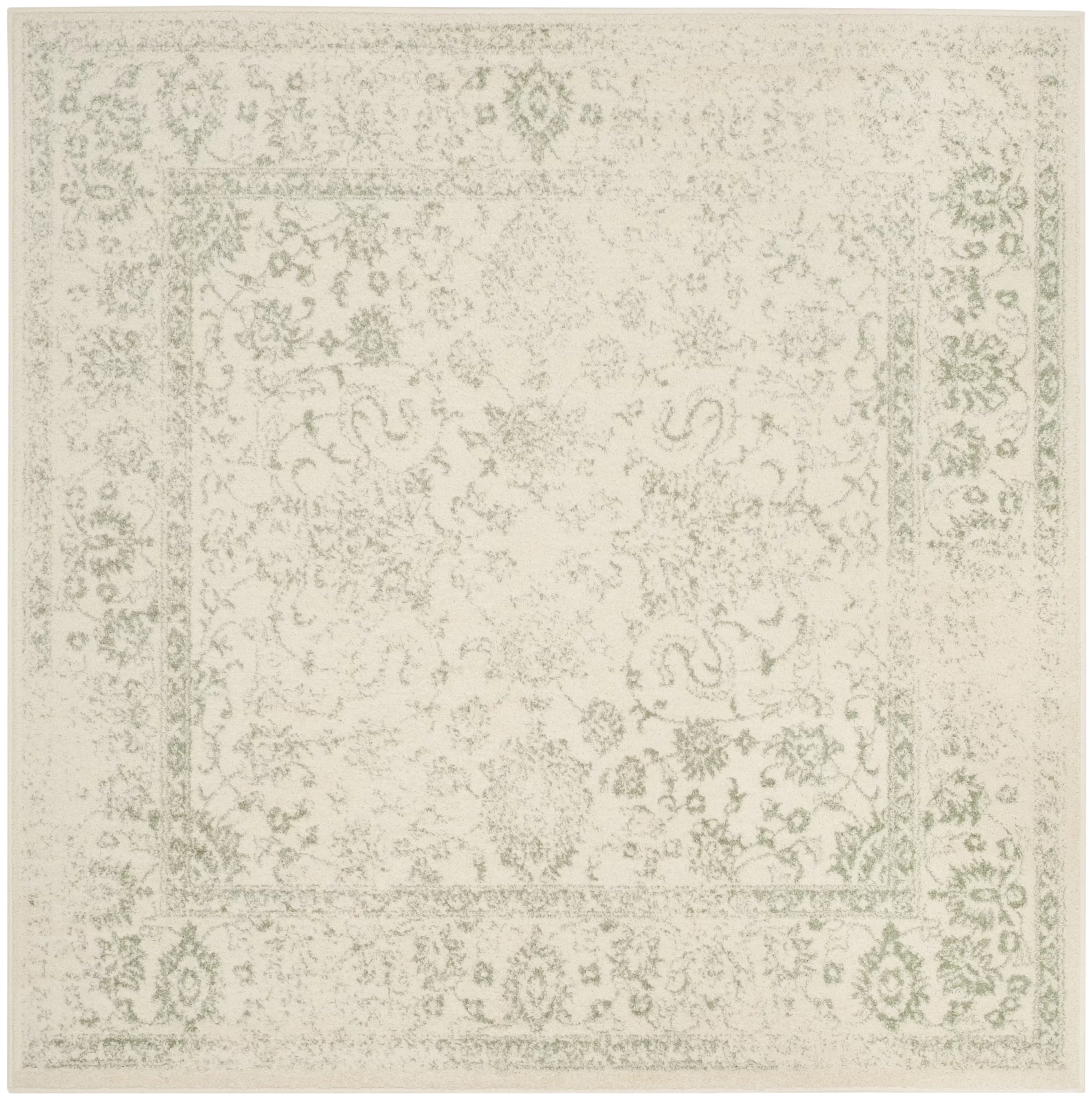 Ophelia & Co. Nuss Machine Woven/Power Loomed Performance Ivory/Sage Rug. Square 12′