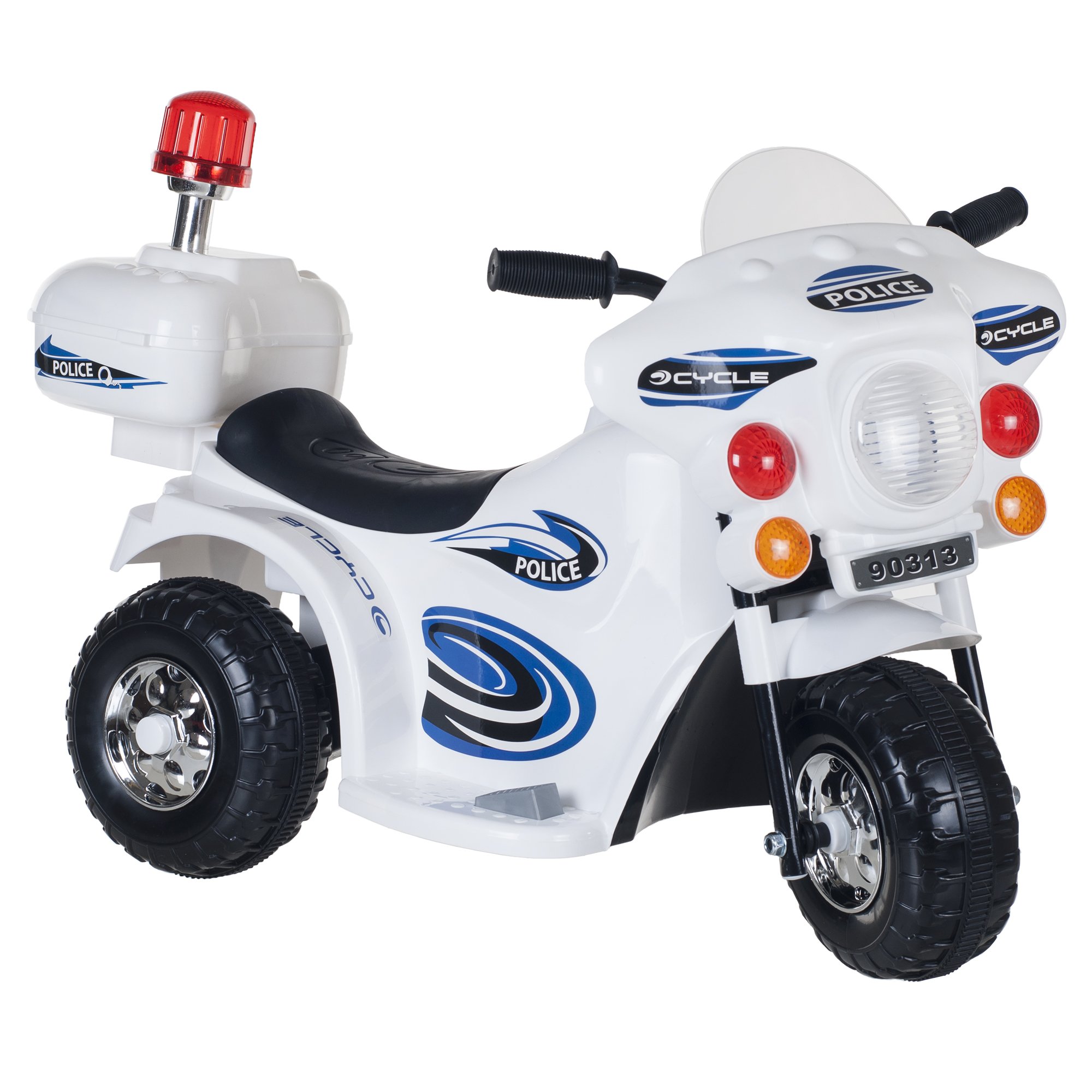 Lil- Rider 3-Wheel Motorcycle for Kids. Battery Powered Ride-On Toy. Police Car