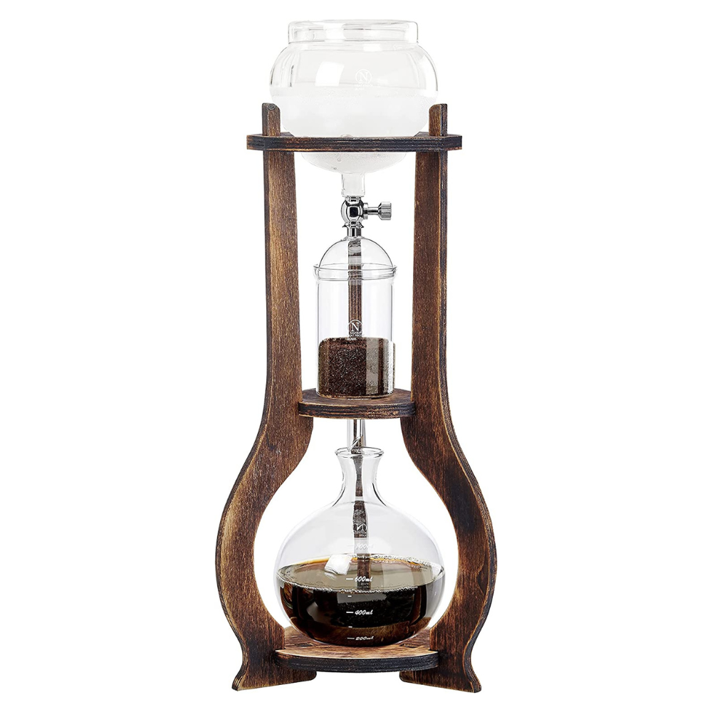 Nispira Iced Coffee Cold Brew Dripper Maker Wooden. 6-8 Cup