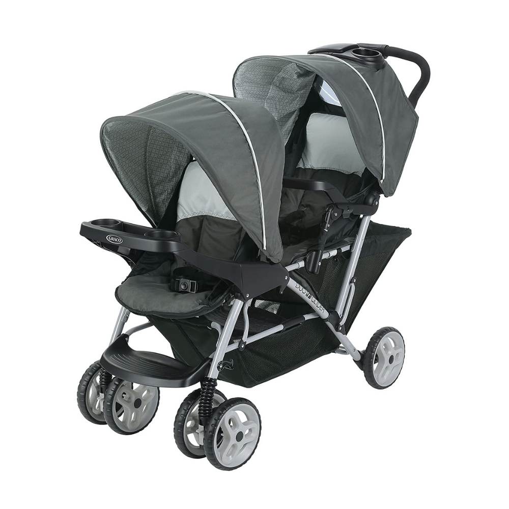 Graco DuoGlider Double Stroller. Lightweight Double Stroller with Tandem Seating. Glacier