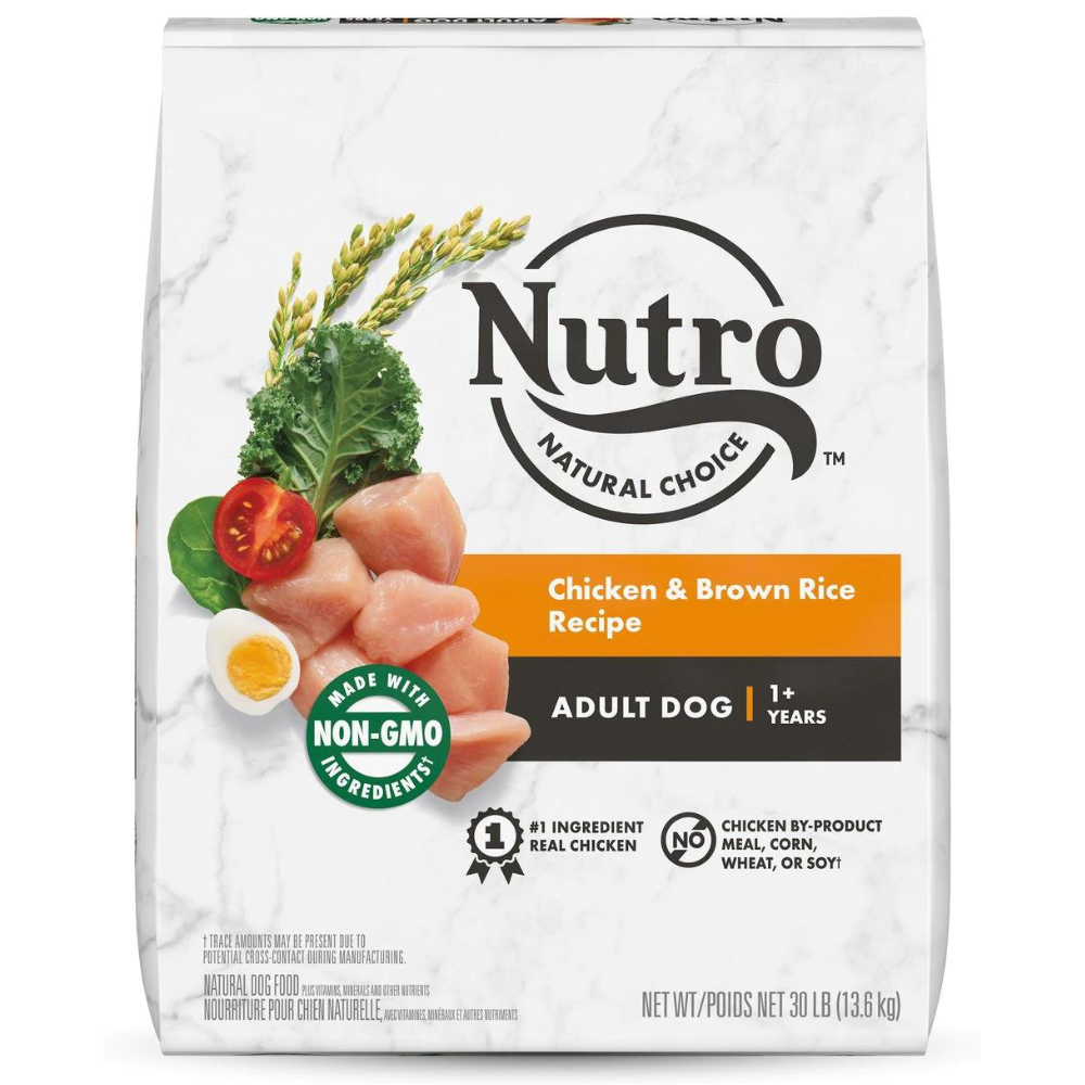 Nutro Natural Choice Adult Chicken & Brown Rice Recipe Dry Dog Food. 30-lb bag
