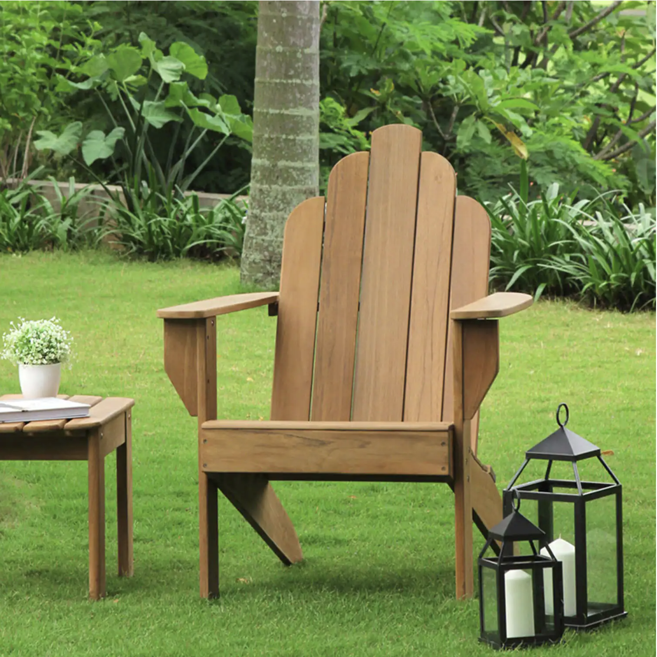 Cambridge Casual Heaton Natural Teak Wood Adirondack Chair