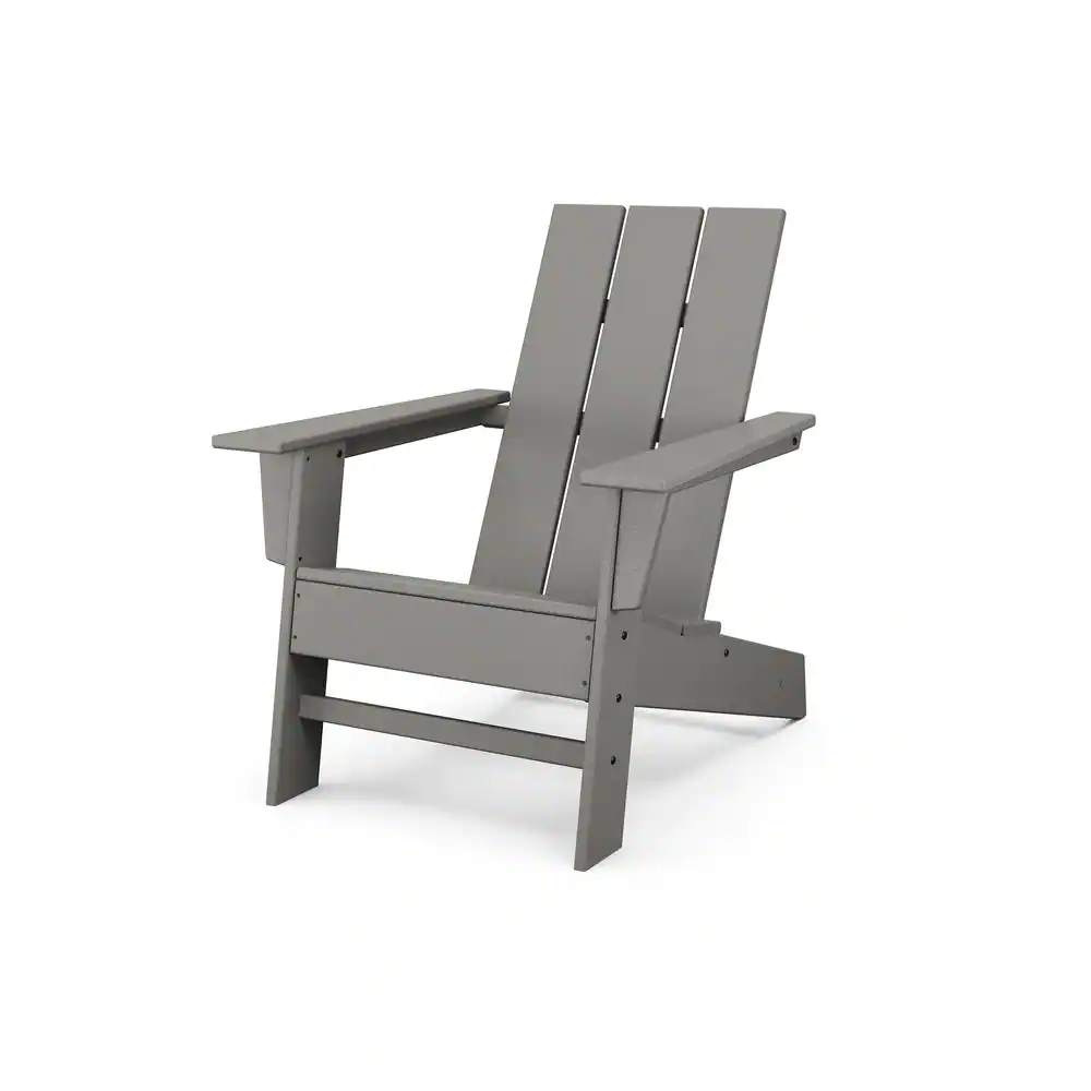 POLYWOOD Grant Park Slate Grey Modern Plastic Patio Adirondack Chair Outdoor. Grey