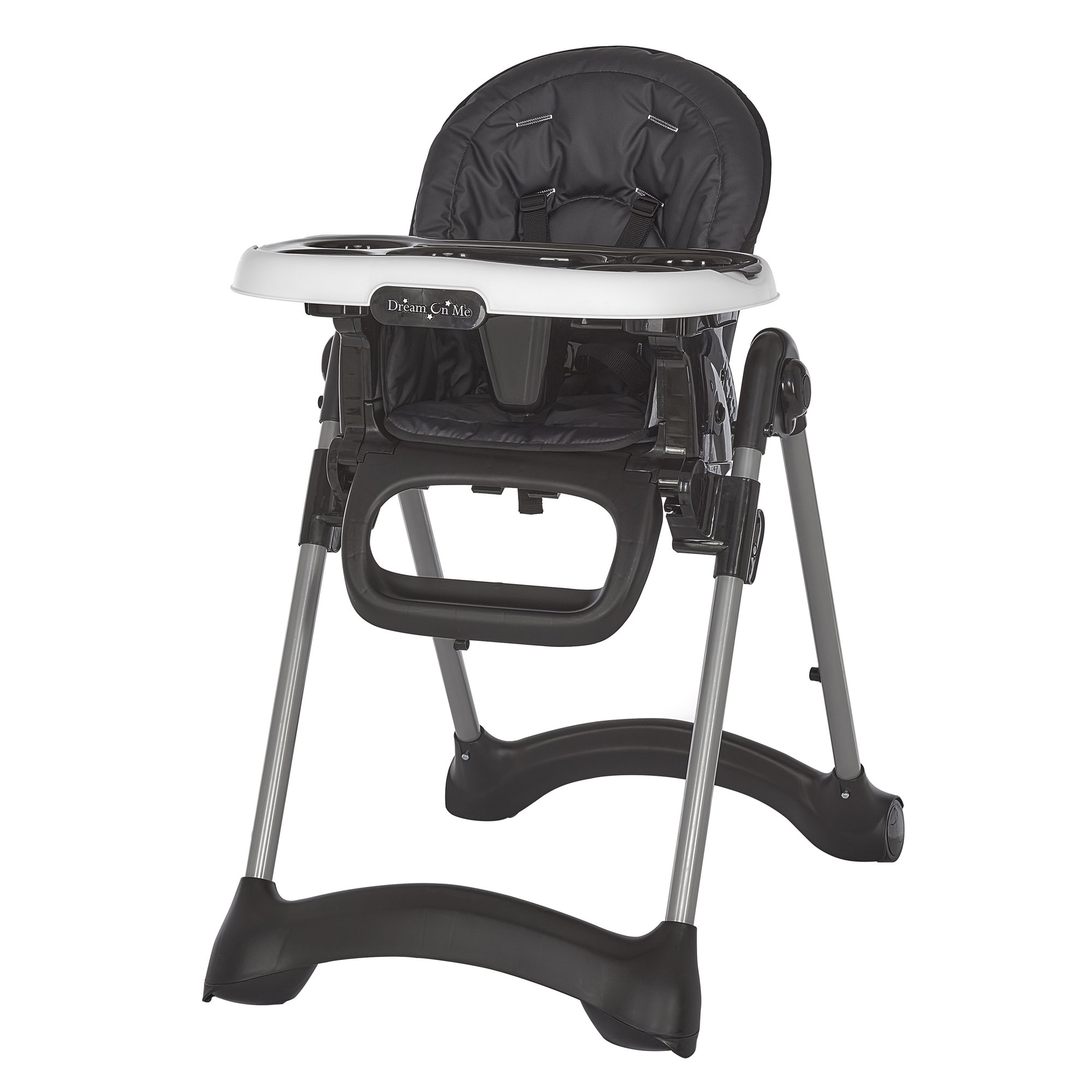 Dream On Me Solid Times High chair. Compact & Sleek High Chair. In Black