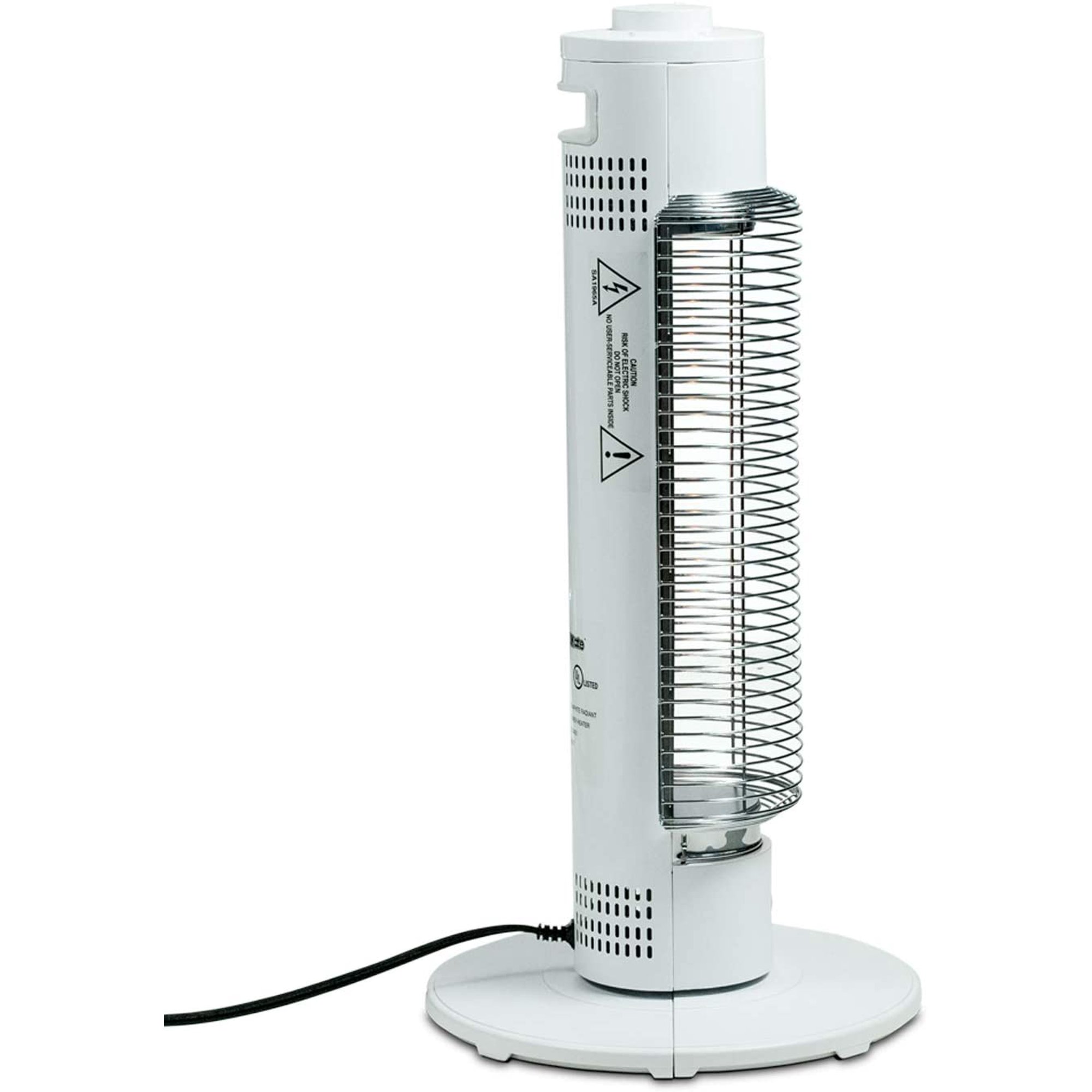 HeatMate Graphite Electric Tower Heater. Instant Heat. Energy Efficient 420W. White