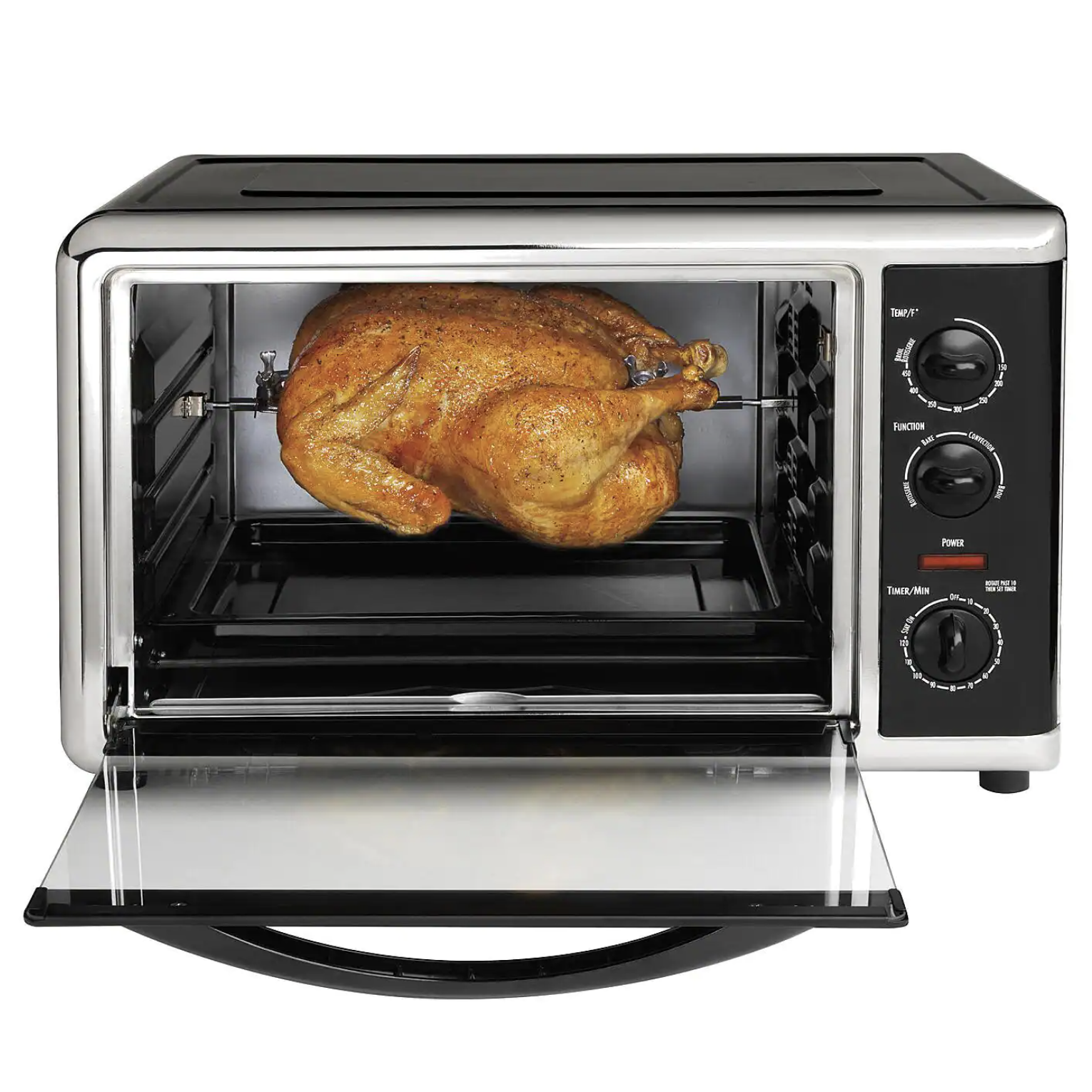 Hamilton Beach 1500-Watt 12-Slice Black Countertop Oven with Convection and Rotisserie