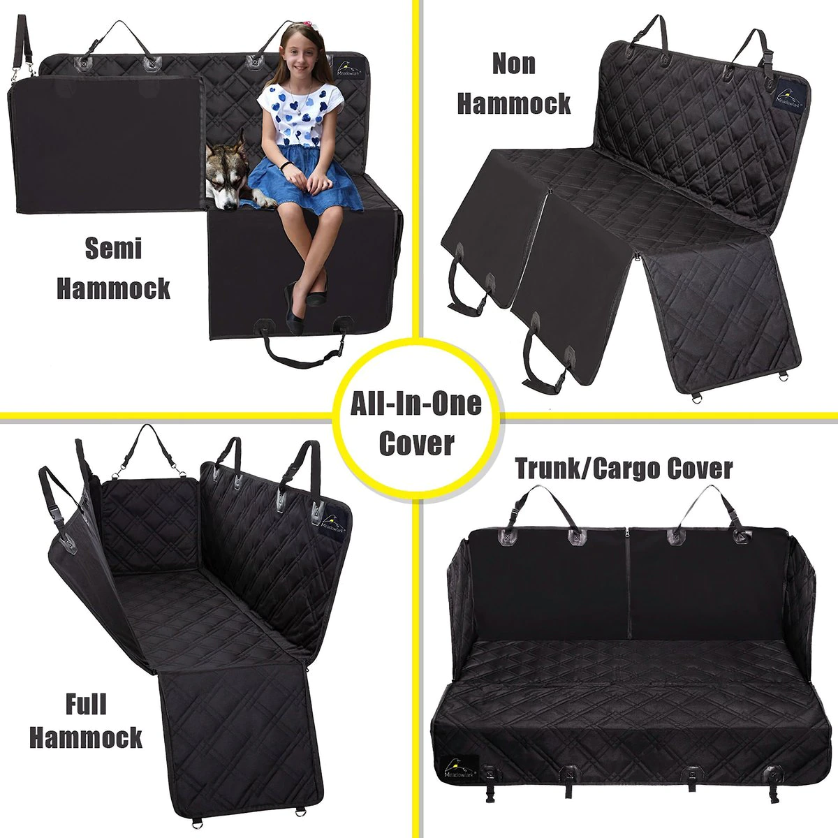 Meadowlark Dog & Cat Black Seat Cover. Standard